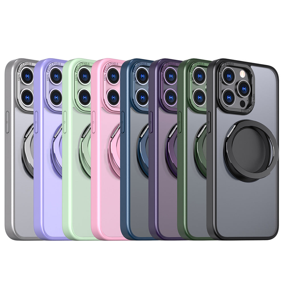 For iPhone 12/13/14/15 pro max case with 360-degree rotating ring/Built-in magnet support for Magsafe wireless charging