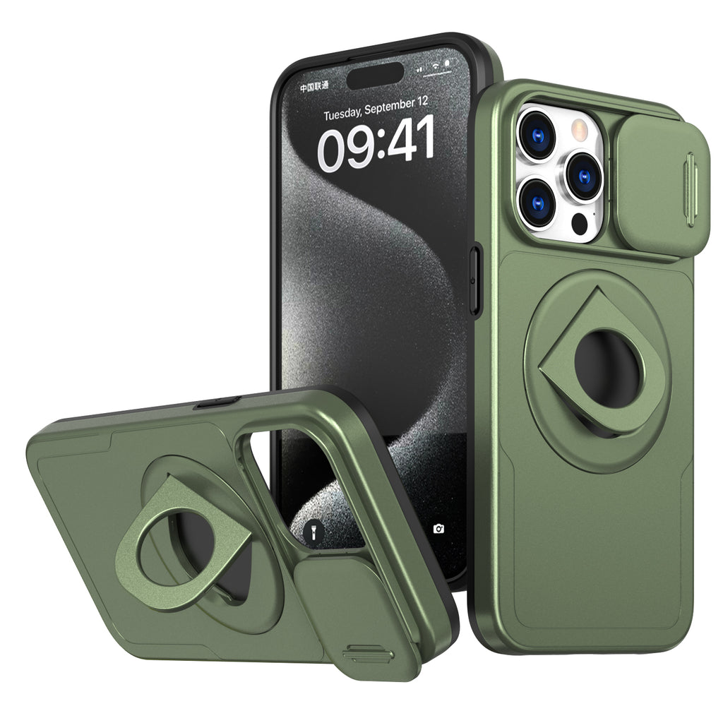 Works with iPhone13/14/15 pro max case with 360-degree rotating ring/built-in magnet for Magsafe wireless charging
