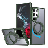 Works with Samsung S24 ultra/SAM S23/SAM S22 phone case with 360-degree rotating ring/built-in magnet for Magsafe wireless charging