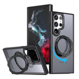 Works with Samsung S24 ultra/SAM S23/SAM S22 phone case with 360-degree rotating ring/built-in magnet for Magsafe wireless charging
