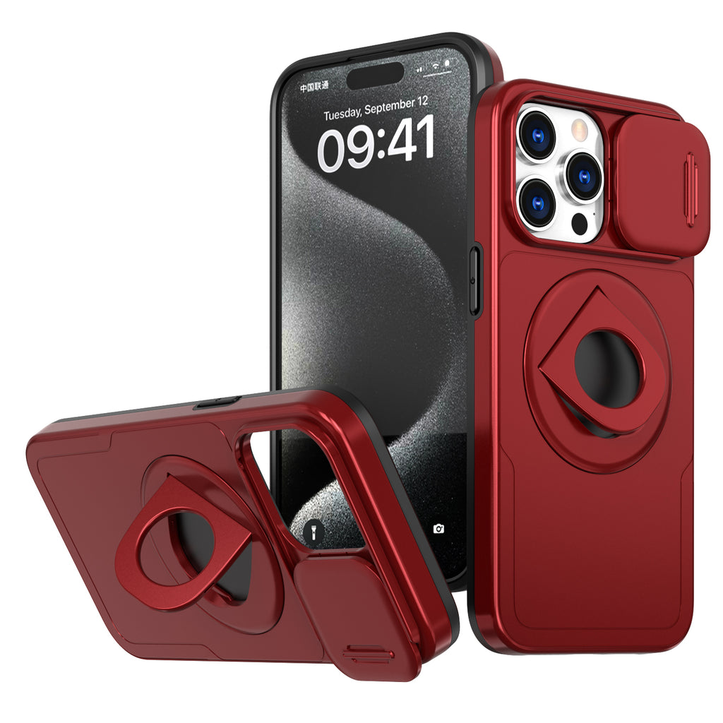 Works with iPhone13/14/15 pro max case with 360-degree rotating ring/built-in magnet for Magsafe wireless charging