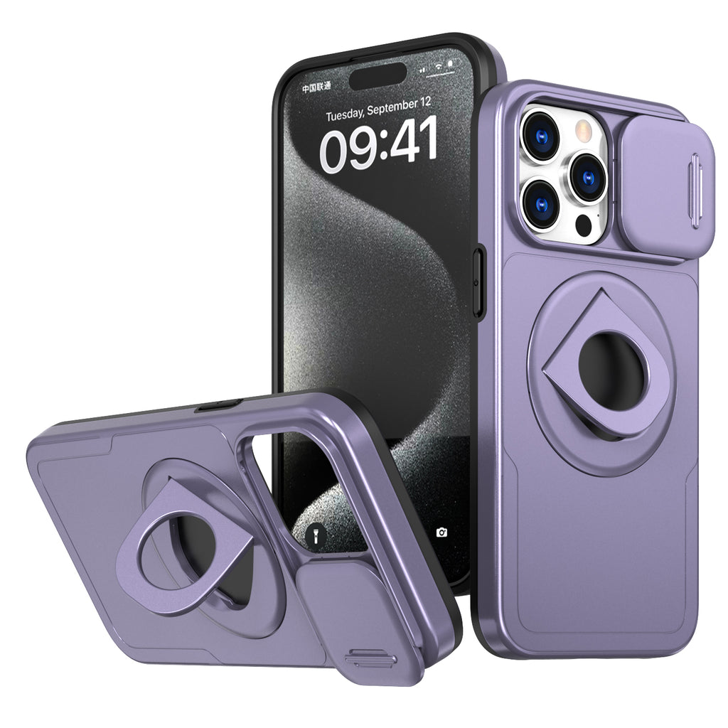 Works with iPhone13/14/15 pro max case with 360-degree rotating ring/built-in magnet for Magsafe wireless charging