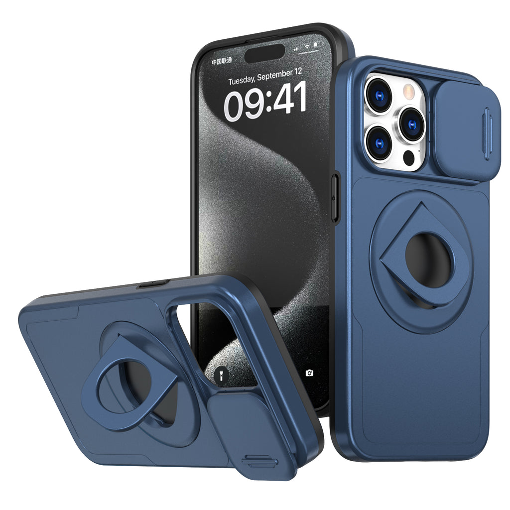 Works with iPhone13/14/15 pro max case with 360-degree rotating ring/built-in magnet for Magsafe wireless charging