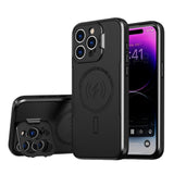 For iPhone 12/13/14/15 pro max case stand Lens protection Built-in magnets support Magsafe wireless charging