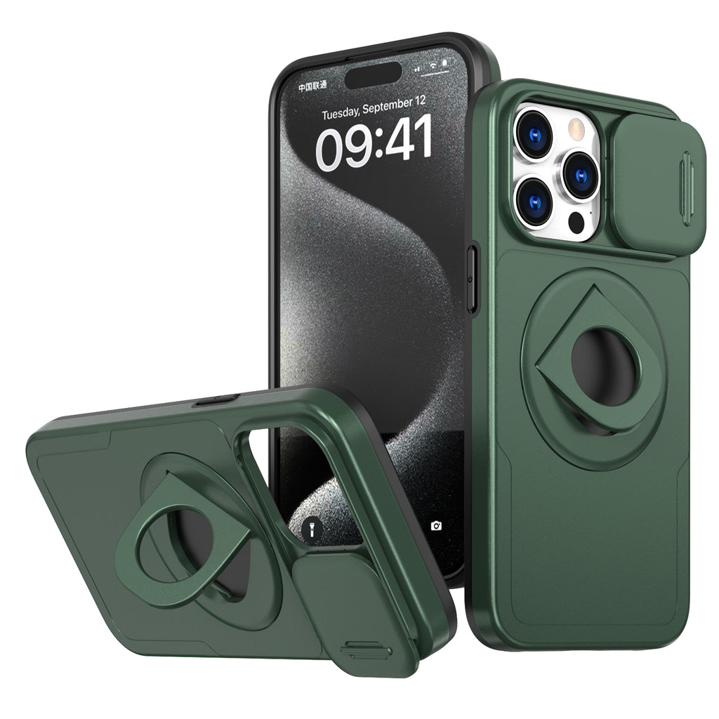 Works with iPhone13/14/15 pro max case with 360-degree rotating ring/built-in magnet for Magsafe wireless charging
