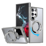 Works with Samsung S24 ultra/SAM S23/SAM S22 phone case with 360-degree rotating ring/built-in magnet for Magsafe wireless charging