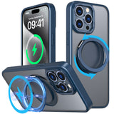 For iPhone 12/13/14/15 pro max case with 360-degree rotating ring/Built-in magnet support for Magsafe wireless charging
