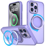 For iPhone 12/13/14/15 pro max case with 360-degree rotating ring/Built-in magnet support for Magsafe wireless charging