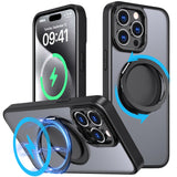 For iPhone 12/13/14/15 pro max case with 360-degree rotating ring/Built-in magnet support for Magsafe wireless charging