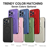 For iPhone 12/13/14/15 pro max case stand Lens protection Built-in magnets support Magsafe wireless charging