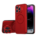 For iPhone 12/13/14/15 pro max case stand Lens protection Built-in magnets support Magsafe wireless charging