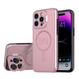 For iPhone 12/13/14/15 pro max case stand Lens protection Built-in magnets support Magsafe wireless charging