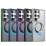 Works with Samsung S24 ultra/SAM S23/SAM S22 phone case with 360-degree rotating ring/built-in magnet for Magsafe wireless charging