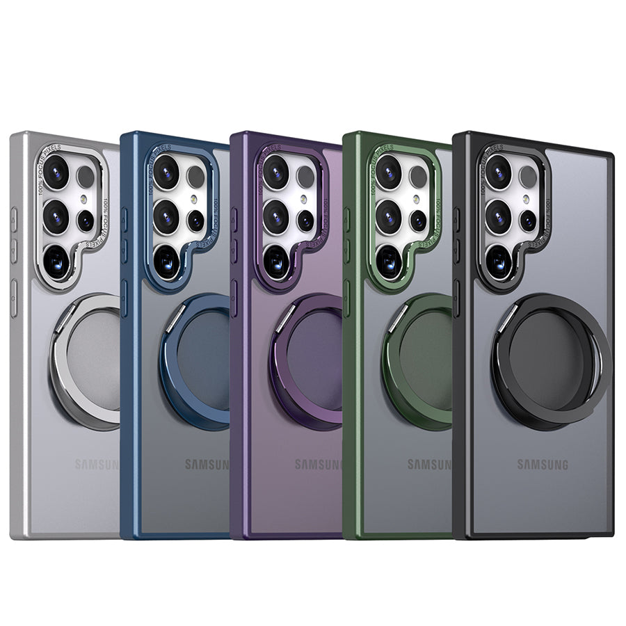 For iPhone 12/13/14/15 pro max case with 360-degree rotating ring/Built-in magnet support for Magsafe wireless charging