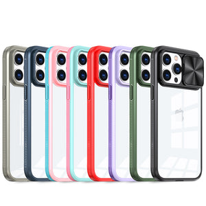 Suitable for iPhone 12/13/14/15 pro max transparent phone case push-window lens protection case injection molding process multi-color selection