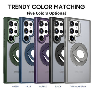 Works with Samsung S24 ultra/SAM S23/SAM S22 phone case with 360-degree rotating ring/built-in magnet for Magsafe wireless charging