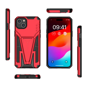 For iPhone 12/13/14/15 pro max case hiding stand / 2-in-1 TPU+PC multi-color option